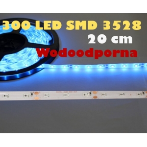 Taśma LED 3528 -300 niebieska Wodoodporna   (20cm)