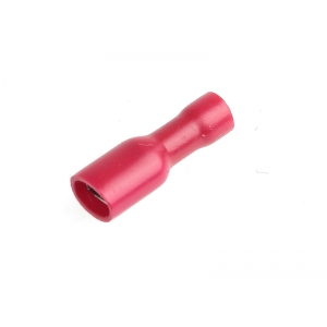 Konektor cały  izolowany żeński 4,8mm  czerwony(10szt)