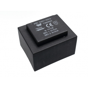 Transformator zalewany 10VA 230V / 2x9V 2x556mA