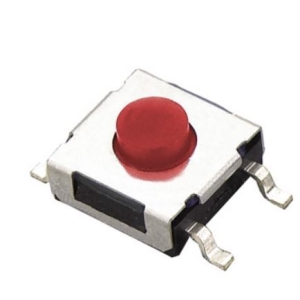 Tact Switch 6x6 mm h=4,3mm czerwony niski  (10szt) SMD