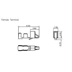 Styk PIN żeński do obudów 2.5mm (20szt)