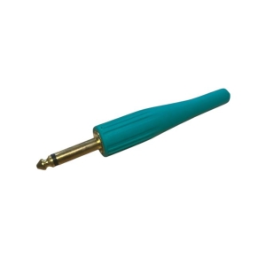 Wtyk jack 6.3mm mono duży zielony złoty