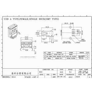 GNIAZDO USB typ A SMD czarne  (2szt)