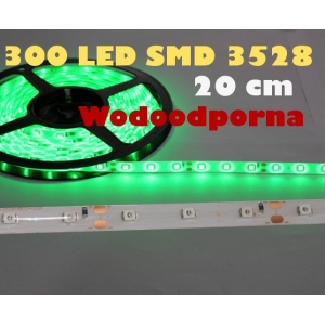 Taśma LED 3528 -300 zielona Wodoodporna  (20cm)