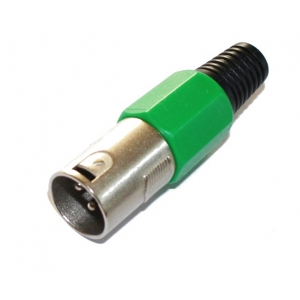 Wtyk XLR na kabel zielony
