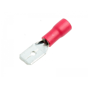 Konektor  izolowany męski  6,3mm  czerwony (10szt)