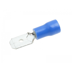 Konektor  izolowany męski  6,3mm  niebieski (10szt)