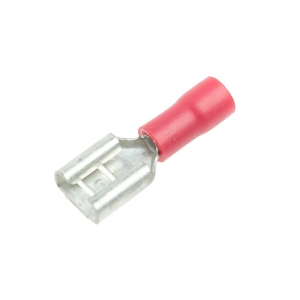 Konektor  izolowany żeński  6,3mm  czerwony (10szt)