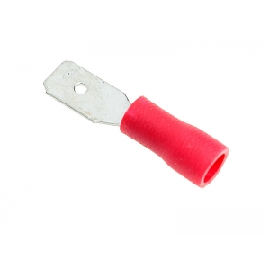 Konektor  izolowany męski 4,8mm  czerwony (10szt)