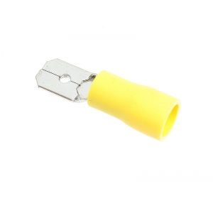 Konektor  izolowany męski 6,4mm  żółty (10szt)
