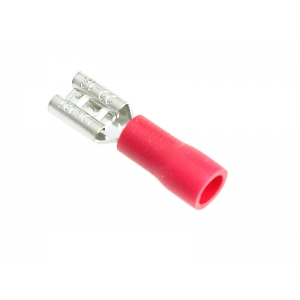 Konektor  izolowany żeński 4,8mm  czerwony (10szt)